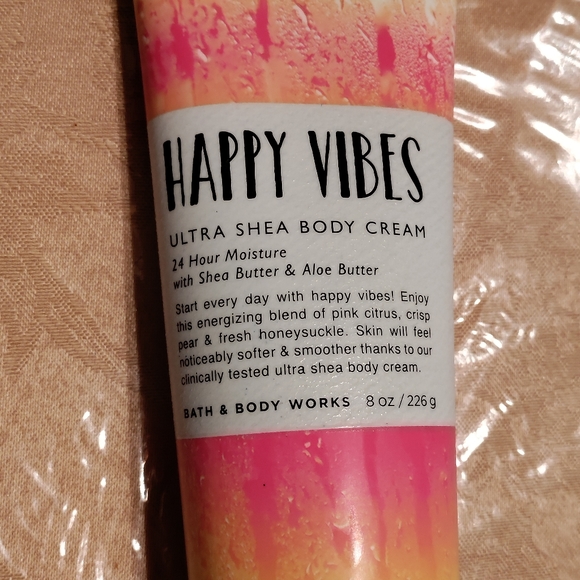 Bath & Body Works Happy Vibes Ultra Shea Body Cream 8 oz Retired (opened) - Picture 2 of 6